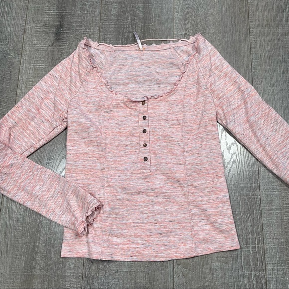 FREE PEOPLE Top Pink Long Sleeve Size S - Picture 1 of 7